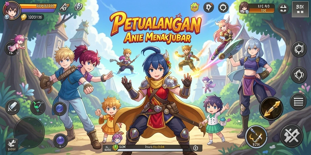 Tampilan gameplay menawan dalam petualangan Anime 8ZK.