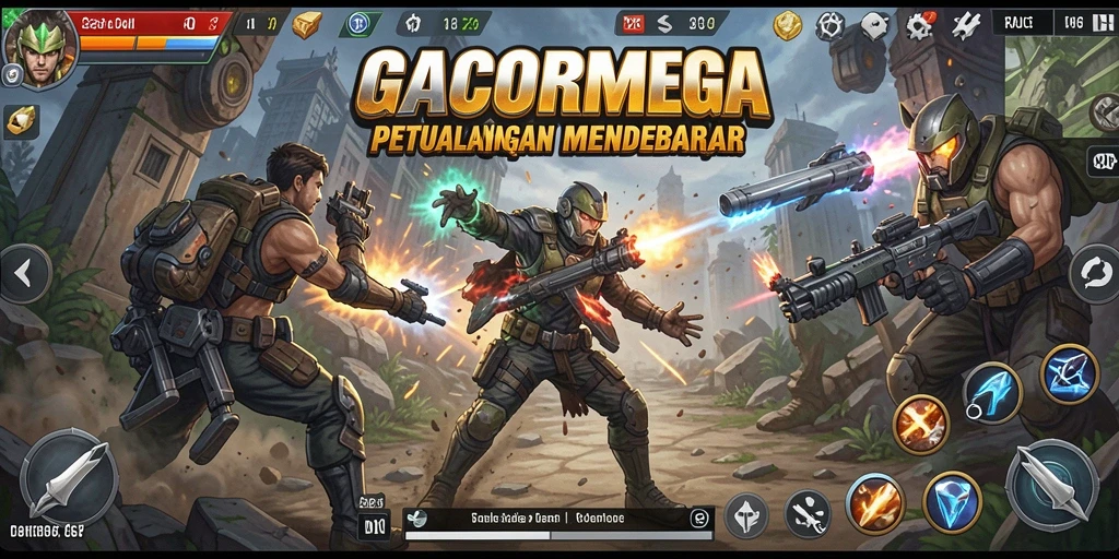Screenshot gameplay GACORMEGA yang menampilkan aksi seru dalam pertempuran.
