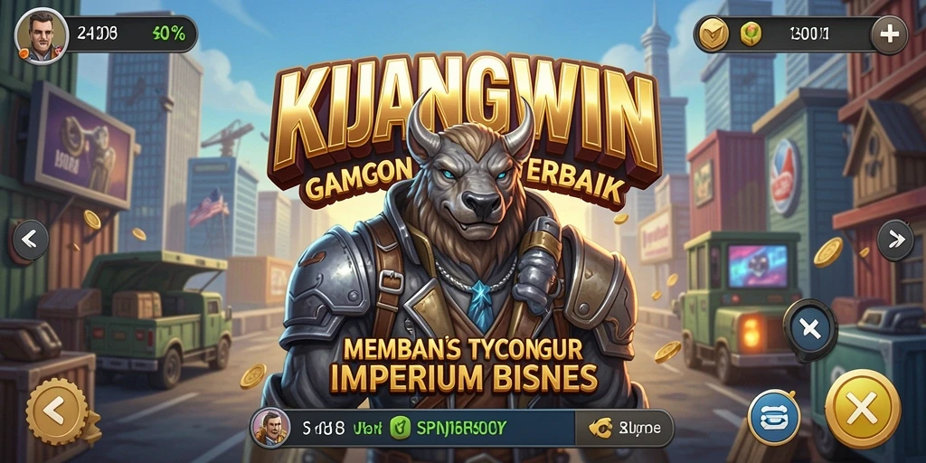 Tampilan gameplay <strong>KIJANGWIN</strong> menunjukkan keseruan membangun bisnis Tycoon.
