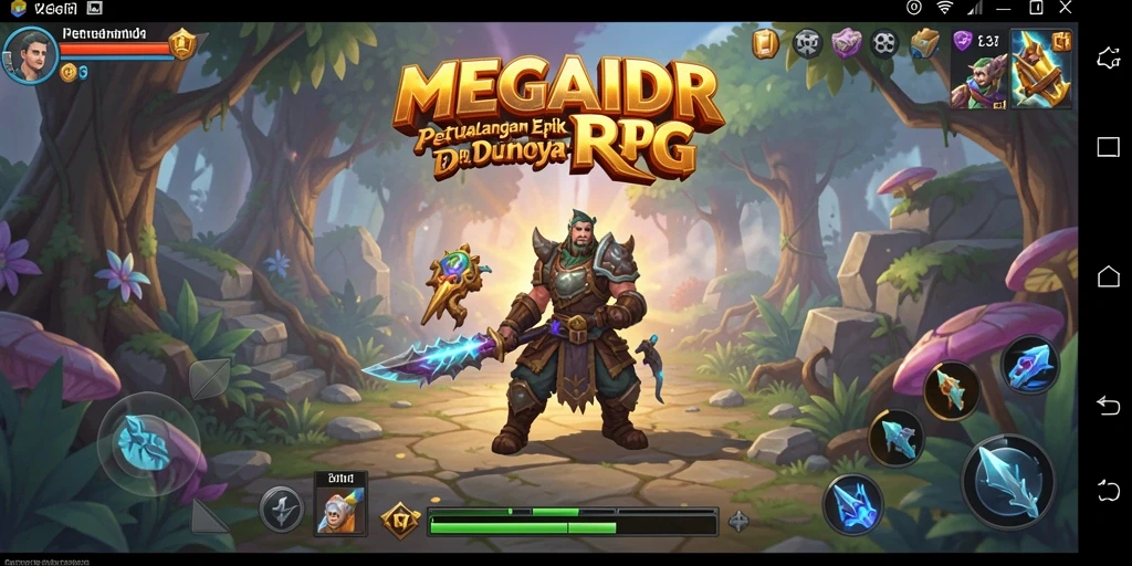 Tangkapan layar gameplay MEGAIDR menampilkan pertarungan epik dalam dunia RPG.