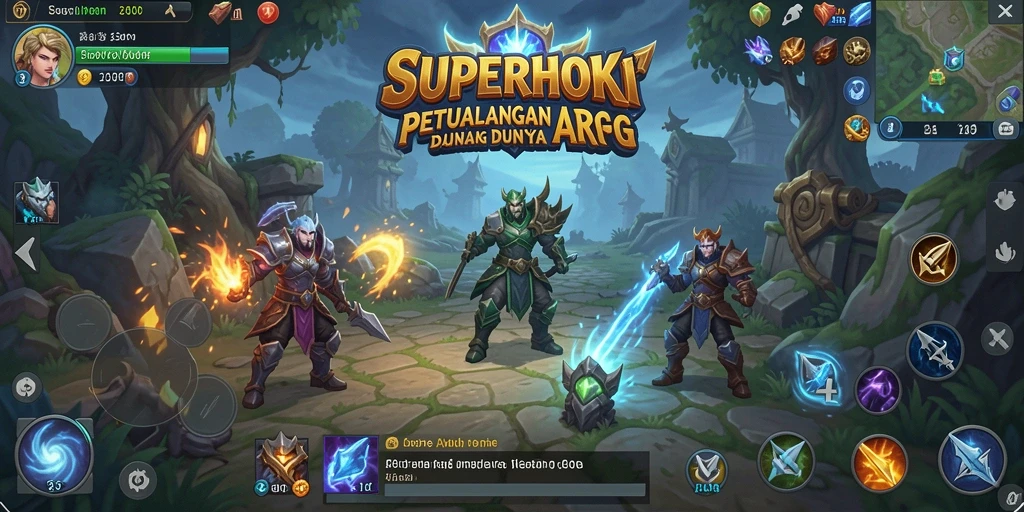 Tangkapan layar gameplay SUPERHOKI menampilkan aksi seru dalam dunia ARPG.