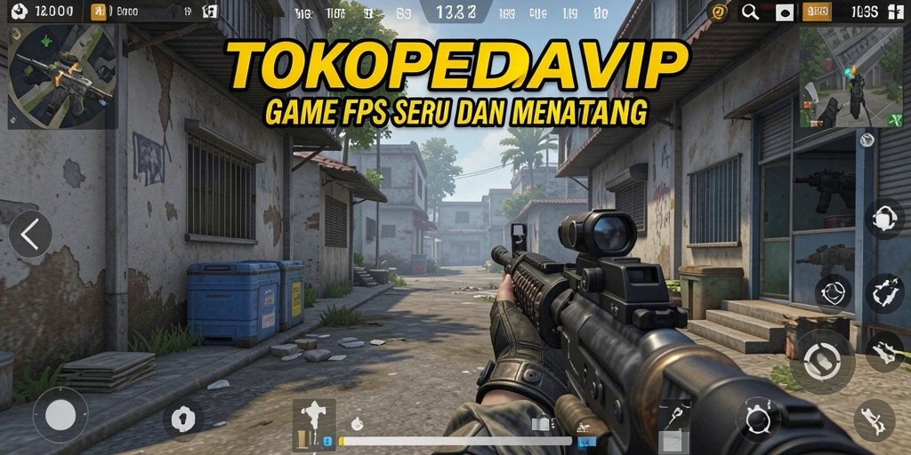Tangkapan layar dari gameplay seru TOKOPEDIAVIP di dalam pertempuran FPS.