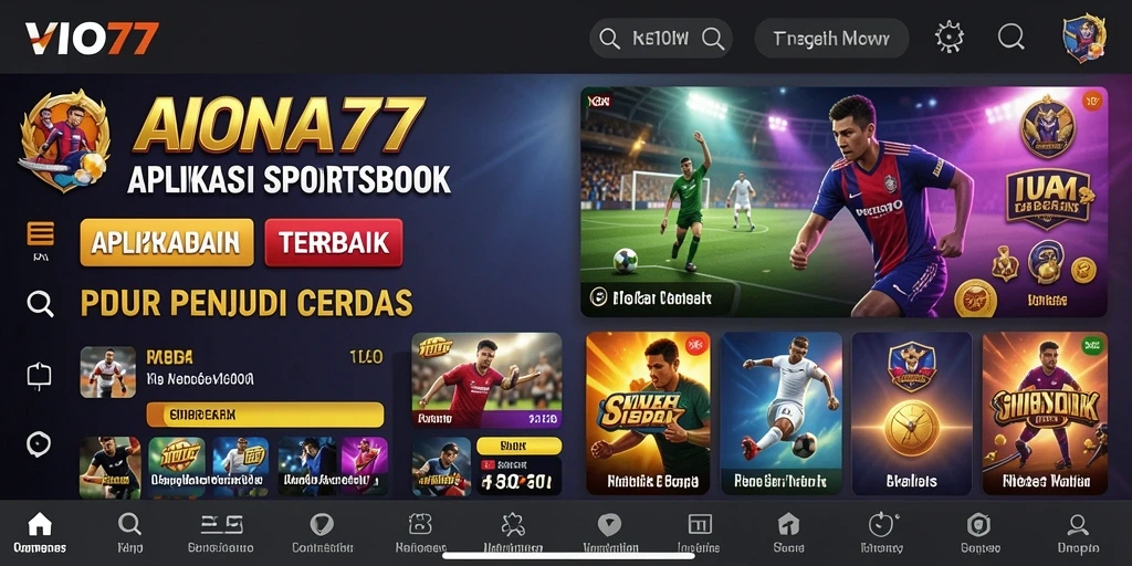 Tampilan antarmuka aplikasi VIO77 dalam permainan Sportsbook.
